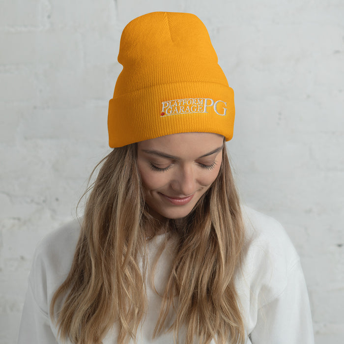 Embroidered Logo Beanie - Gold